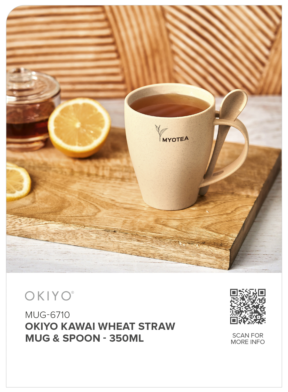 Okiyo Kawai Wheat Straw Mug & Spoon - 350ml